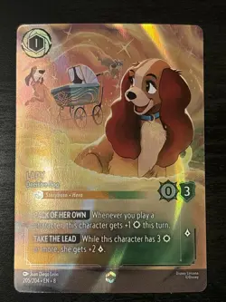 Lady- Decisive Dog - 205/204- ENCHANTED- Reign of Jafar Disney Lorcana Enchanted - Image 1