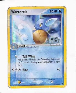 Pokemon TCG Crystal Guardians Wartortle Card 43/100 Stamped Reverse Holo HP - Image 1
