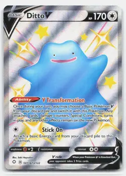 Ditto V Holo Shining Fates: Shiny Vault #SV118/SV122 Pokemon Card TCG Saki Hayas - Image 1