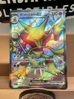 Pokemon Card TCG - Alakazam ex 215/091 Ultra Rare Shiny Paldean Fates Near Mint - Image 1