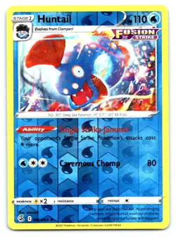 Huntail Pokemon Reverse Holo Rare SWSH08: Fusion Strike 066/264 - Image 1