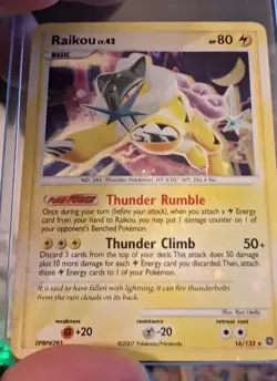 Raikou LV.42 Holo Card 16/132 Secret Wonders Double Swirl ☆ HOLO BLEED. ☆ LP+ - Image 2