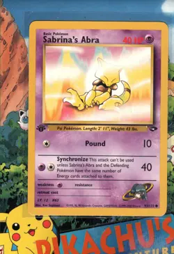 Pokemon TCG Sabrinas Gastly 93/132 Gym Heroes 1st Edition NM - Image 1