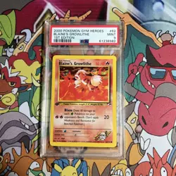 2000 Pokemon Gym Heroes 1st Edition Blaine's Growlithe #062 PSA 9 MINT - Image 1