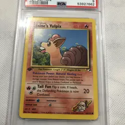 2000 Pokemon Gym Heroes 1st Edition Blaine's Vulpix 65/132 PSA 9 Mint - Image 2
