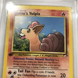 2000 Pokemon Gym Heroes 1st Edition Blaine's Vulpix 65/132 PSA 9 Mint - Image 3