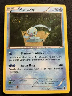 Manaphy XY190 XY Black Star Promo HD Holo Pokemon Galaxy Swirl MP - Image 2