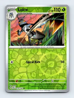 Lokix 016/142 SV07: Stellar Crown Reverse Holo Near Mint Pokemon Card - Image 1
