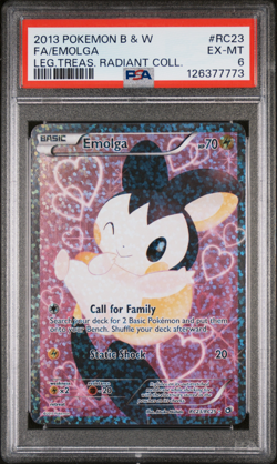2013 POKEMON B&W LEGEND TREASURES RADIANT COLLECTION FULL ART/EMOLGA PSA 6 - Image 1