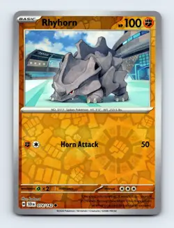 Rhyhorn 074/142 SV07: Stellar Crown Reverse Holo Near Mint Pokemon Card - Image 1
