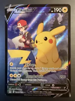 Pikachu V TG16/TG30 Full Art Rare SWSH11 Lost Origin Trainer Gallery Pokemon TCG - Image 1