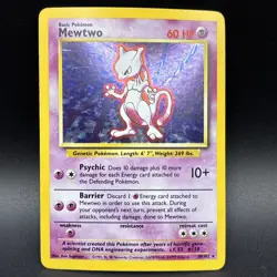 Pokemon TCG Mewtwo Base Set 10/102 Holo 1999-2000 Wizards Base Set Copyright... - Image 1