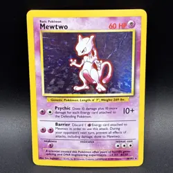 Pokemon TCG Mewtwo Base Set 10/102 Holo 1999-2000 Wizards Base Set Copyright... - Image 2