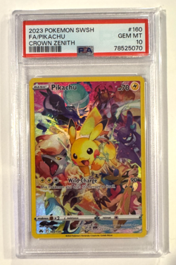 2023 Pokemon SWSH Crown Zenith Secret Holo Pikachu PSA 10 #160/159 - Image 1