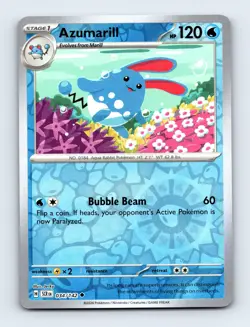 Azumarill 034/142 SV07: Stellar Crown Reverse Holo Near Mint Pokemon Card - Image 1
