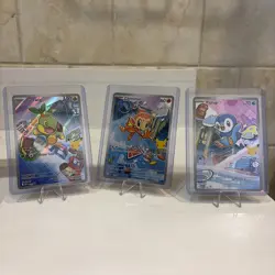 First partner illustration collection Pokemon Turtwig/Chimchar/Piplup NM - Image 1