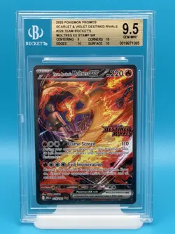 BGS 9.5 - 2025 POKEMON DESTIN RIVALS TEAM ROCKETS MOLTRES EX STAMPED SIR - Image 1