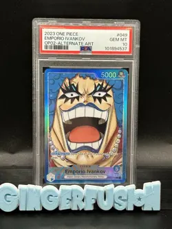 One Piece Paramount War English Emporio Ivankov OP02-049 Leader Alt Art PSA 10 - Image 1