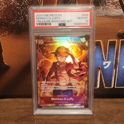 Bandai One Piece Monkey D. Luffy ST10-006 Treasure Boosters Super Rare Holo PSA… - Image 1