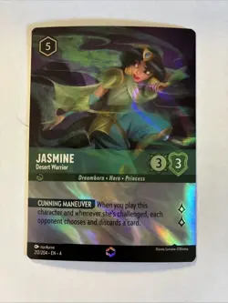 Disney Lorcana Jasmine Desert Warrior Enchanted Card Fresh From Pack - Image 1