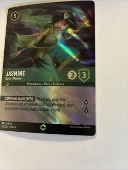 Disney Lorcana Jasmine Desert Warrior Enchanted Card Fresh From Pack - Image 4