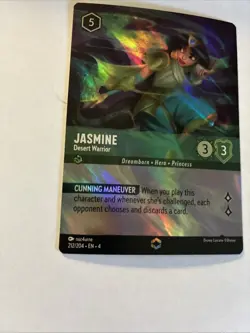 Disney Lorcana Jasmine Desert Warrior Enchanted Card Fresh From Pack - Image 5