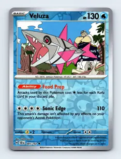 Veluza 045/142 SV07: Stellar Crown Reverse Holo Near Mint Pokemon Card - Image 1