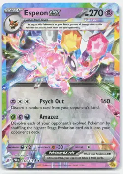 Espeon ex Holo SV: Prismatic Evolutions #034/131 Pokemon Card TCG 5ban Graphics - Image 1
