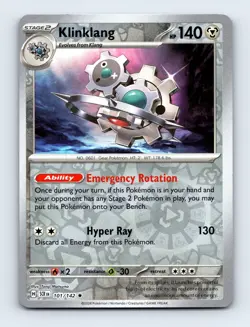 Klinklang 101/142 SV07: Stellar Crown Reverse Holo Near Mint Pokemon Card - Image 1