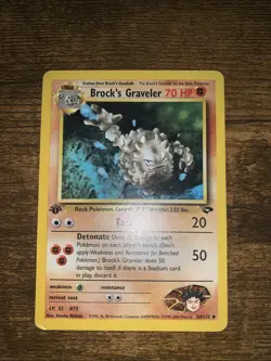 Brock's Graveler 34/132 1st Edition - Gym Heroes Set - Pokemon Card - Image 1