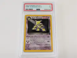 PSA 5 Dark Alakazam Holo 1/82 Team Rocket 2000 Pokemon Card EX VINTAGE WOTC - Image 1