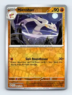 Mienshao 084/142 SV07: Stellar Crown Reverse Holo Near Mint Pokemon Card - Image 1