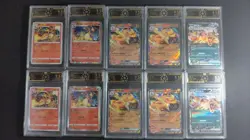 Lot 10x OCD 9.5 GEM MINT Pokemon Cards Charizard ex Graded Holo MD28 - Image 1