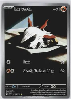 Larvesta Illustration Rare 196/191 SSP Surging Sparks NM Pokemon Card - Image 1