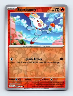Scorbunny 026/142 SV07: Stellar Crown Reverse Holo Near Mint Pokemon Card - Image 1