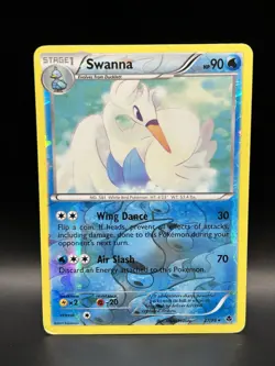 Reverse Holo Swanna 27/98 - Pokemon Emerging Powers Card - DMG - Image 1
