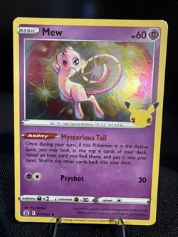 Mew Holo Rare Celebrations 011/025 New TCG Card Sword & Shield Foil 2021 - Image 1