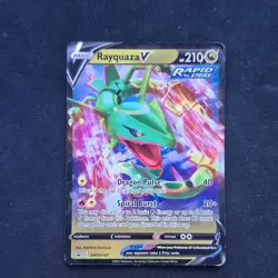 Pokemon Rayquaza V Rapid Strike Holo Promo Card SWSH147 210 HP Dragon - Image 1