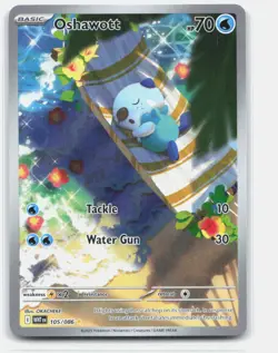 Oshawott Holo SV: White Flare #105/086 Pokemon Card TCG OKACHEKE NM - Image 1