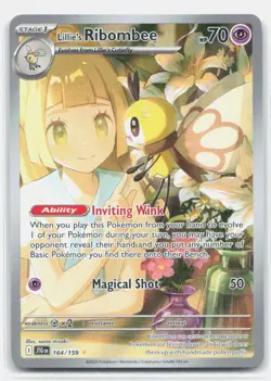 Lillie's Ribombee Holo SV09: Journey Together #164/159 Pokemon Card TCG saino mi - Image 1