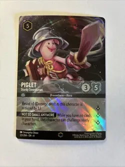 Disney Lorcana Piglet Sturdy Swordsman Enchanted Pack Fresh Mint Never Played - Image 1