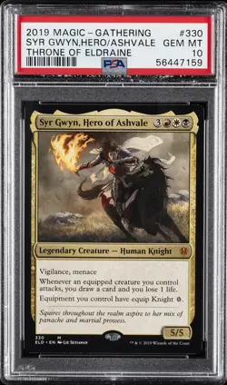 2019 MTG THRONE OF ELDRAINE #330 SYR GWYN, HERO OF ASHVALE PSA 10 - Image 1