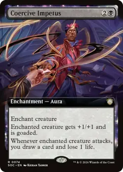 x1 Coercive Impetus - Extended Art R MTG Commander: Secrets of Strixhaven M/NM, - Image 1