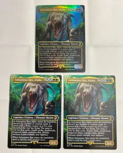 Indominus Rex, Alpha Jurassic World MTG (set of 3) FOIL & non-foil NM!! - Image 1