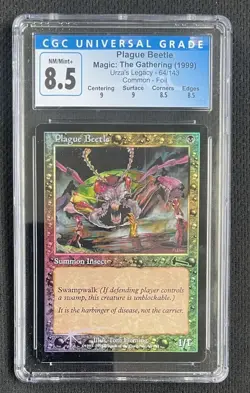 Mtg Plague Beetle (CGC) 8.5 Urza’s Legacy Foil [1998] - Image 1