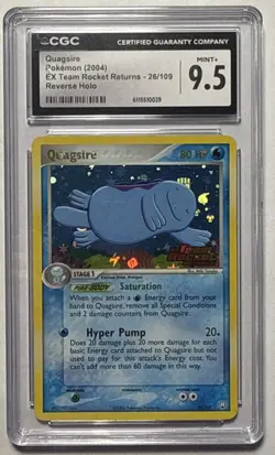 CGC 9.5 Quagsire EX Team Rocket Returns 26/109 Reverse Holo Stamped Pokemon Card - Image 1