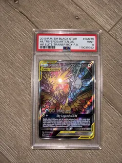 Pokemon 2019 Moltres & Zappos & Articuno Tag Team GX PSA 9 SM210 Promo - Image 1