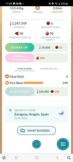 Pokemon Go Legendary Shiny Groudon ( High CP ) - Image 2