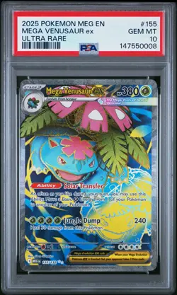 Mega Venusaur Ex Pokemon Meg En-Mega Evolution 155 NM PSA 10 - Image 1