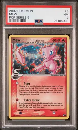 Pokemon Mew POP Series 5 INVERTED BACK Holo Rare #3 PSA 7 NM - Image 1